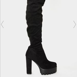 LaModa Suede take you down thigh high boots size 6